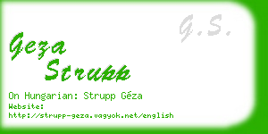 geza strupp business card